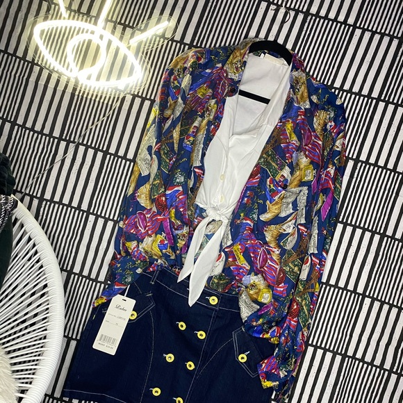 Vintage Abstract print oversized blouse - Picture 2 of 5